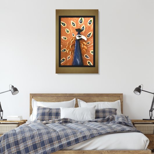 Peacock Canvas Afdruk (Insitu (Slaapkamer))