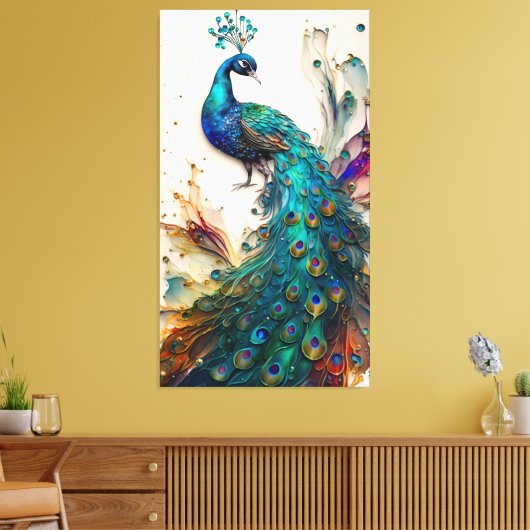 Peacock Canvas Afdruk (Insitu (Woonkamer))
