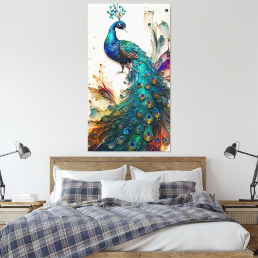Peacock Canvas Afdruk (Insitu (Slaapkamer))