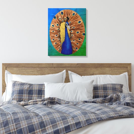 Peacock Canvas Afdruk (Insitu (Slaapkamer))