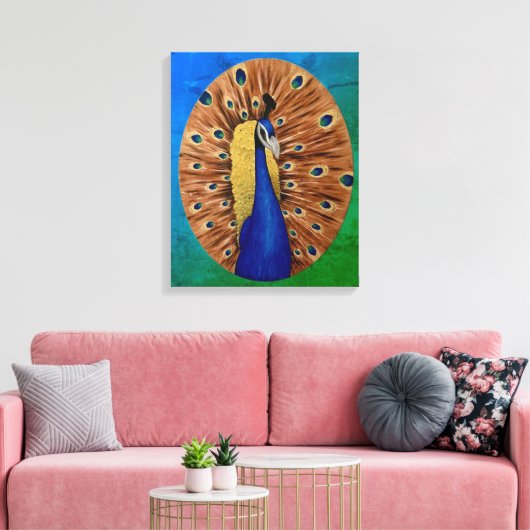 Peacock Canvas Afdruk (Insitu (Woonkamer))