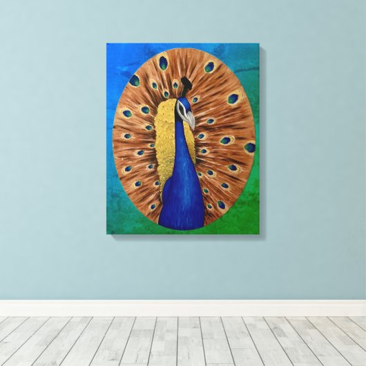 Peacock Canvas Afdruk (Insitu (Houten vloer))