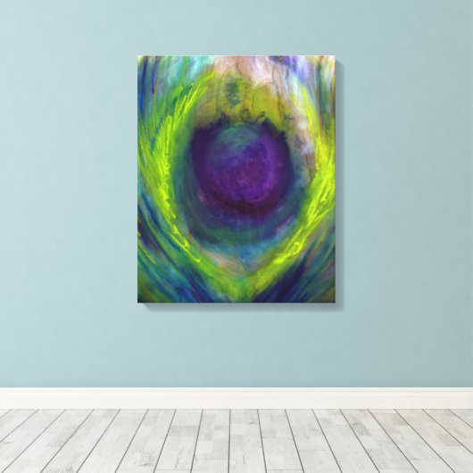 Peacock Canvas Print (Insitu (Houten vloer))
