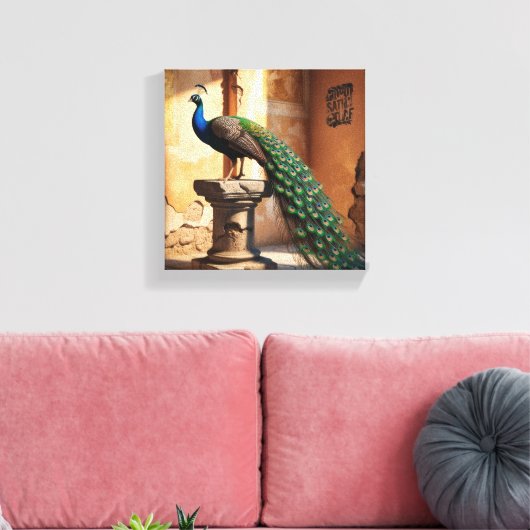 Peacock canvas schilderij (Insitu (Woonkamer))