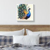 Peacock canvas verf geluk afdruk (Insitu (Slaapkamer))