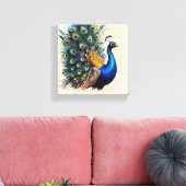 Peacock canvas verf geluk afdruk (Insitu (Woonkamer))