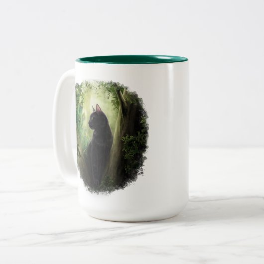 Peacock Cat Tweekleurige Koffiemok (Voorkant links)