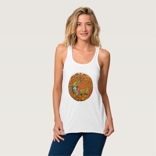 Peacock Celtic Deco Dubbele Grafische Juwelen Tanktop (Volledige Voorkant)
