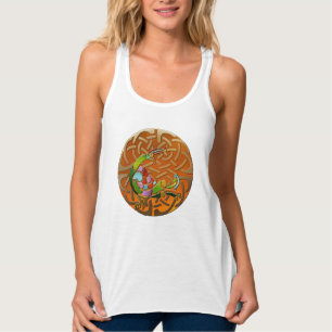 Peacock Celtic Deco Dubbele Grafische Juwelen Tanktop