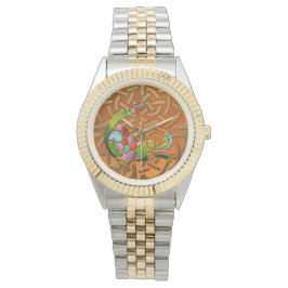 Peacock Celtic Deco Jeweled Horloge