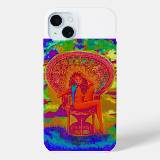 Peacock Chair Meisje en papegaai Case-Mate iPhone Case (Achterkant)