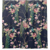 Peacock Cherry Tree, Waterverf. Douchegordijn (Voorkant)