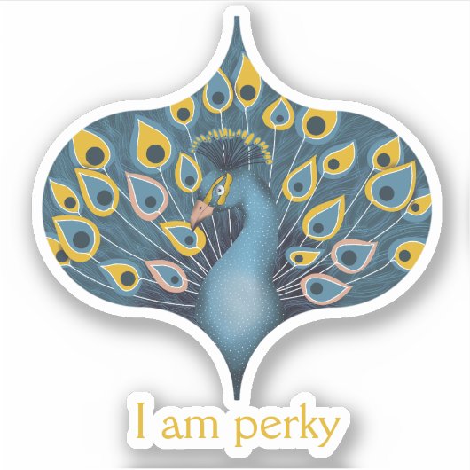 Peacock Chic gepersonaliseerde op maat gesneden vi Sticker (Voorkant)