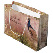 Peacock Chinoiserie Pioen Bloemen Vrijgezellenfees Groot Cadeauzakje (Voorkant Gekanteld)