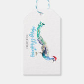 Peacock Christmas Gift Label gepersonaliseerd Cadeaulabel (Voorkant)