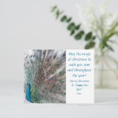 Peacock Christmas Postcard Feestdagenkaart (Staand voorkant)