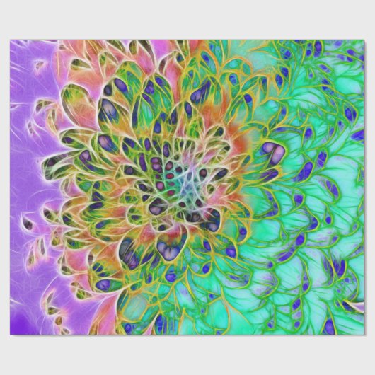 Peacock Chrysanthemum Cadeaupapier (Vlak)
