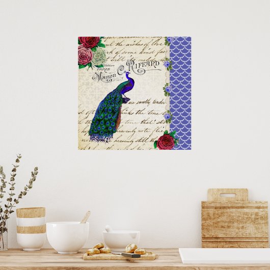  Peacock Collage art poster (Keuken)