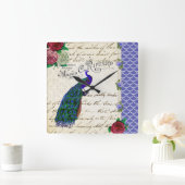  peacock Collage klok (Huis)