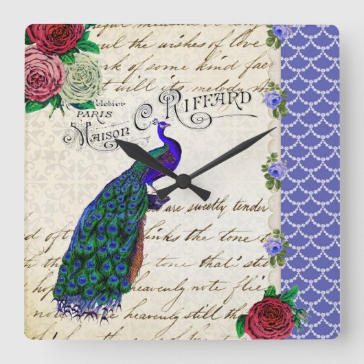  peacock Collage klok (Voorkant)