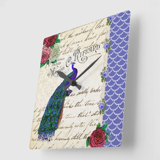  peacock Collage klok (Hoek)