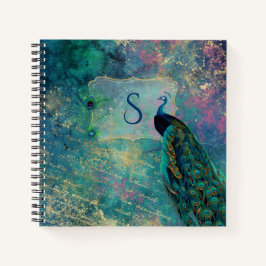  Peacock Collage Monogram Notitieboek