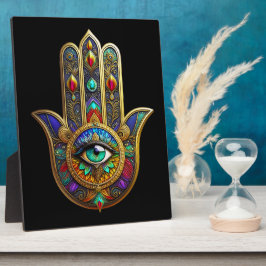 Peacock Color Flower Petals Hamsa Green Third Eye Fotoplaat