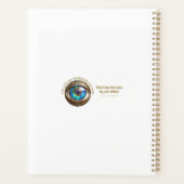 Peacock Color Flower Petals Hamsa Green Third Eye Planner (Achterkant)