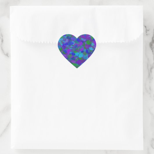 Peacock Color Splashes Hart Sticker (Tas)
