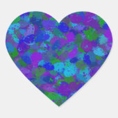 Peacock Color Splashes Hart Sticker (Voorkant)