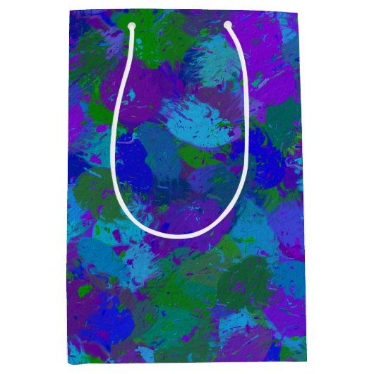 Peacock Color Splashes Medium Cadeauzakje (Voorkant)