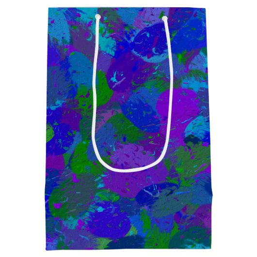 Peacock Color Splashes Medium Cadeauzakje (Achterkant)