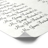 Peacock Colors - 100 tot 150 gasten - alfabetisch Poster (Hoek)