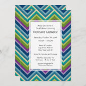 Peacock Colors Chevron Pattern Vrijgezellenfeest Kaart (Voorkant / Achterkant)