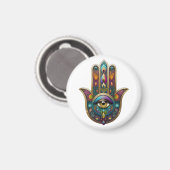 Peacock Colors Hamsa w/ Gold Third Eye Magneet (Voorkant / Achterkant)