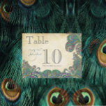 Peacock Colors Paisley Weddenroletabel Number Briefkaart<br><div class="desc">Turks Paisley Peacock Gold Copper Blue Raspberry Paars Pink en Green</div>