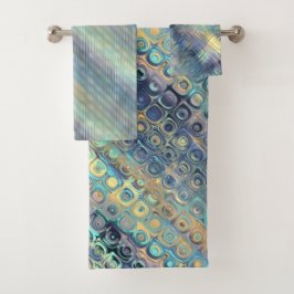 Peacock Colors Variated Pattern Ensemble Bad Handdoek