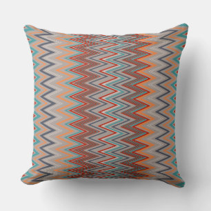 Peacock Colors Zigzag Kussen