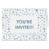 Peacock Confetti Waterverf Stippen Verjaardag Uitn (Voorkant Horizontaal)