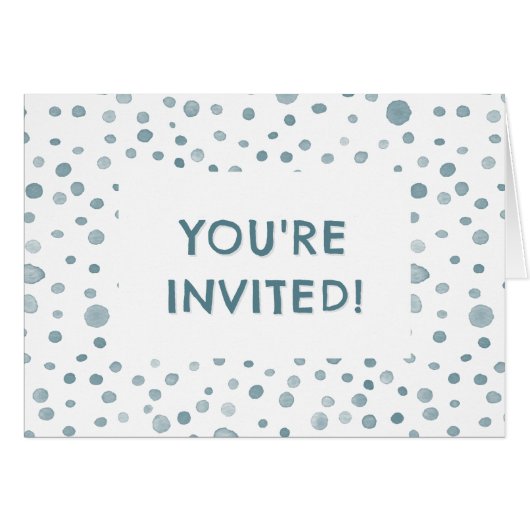 Peacock Confetti Waterverf Stippen Verjaardag Uitn (Voorkant Horizontaal)