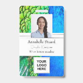 Peacock, creatief kleurrijk kunstenaarsbedrijf badge