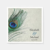  Peacock Damask Gepersonaliseerde bruiloft Servet (Voorkant)