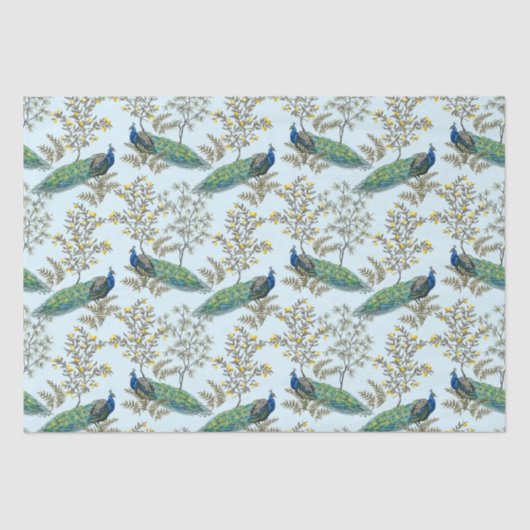 Peacock Damask Patroonpapier Tissuepapier (Voorkant)
