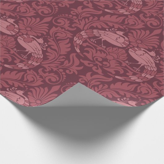 Peacock Damask Pattern Cadeaupapier (Hoek)