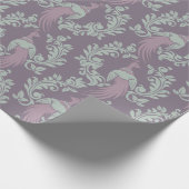Peacock Damask Pattern Cadeaupapier (Hoek)