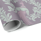 Peacock Damask Pattern Cadeaupapier (Rol Hoek)