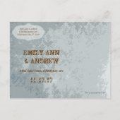  Peacock Damask Save the Date Aankondigingskaart (Achterkant)