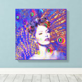 Peacock Dance Canvas Afdruk (Insitu (Houten vloer))