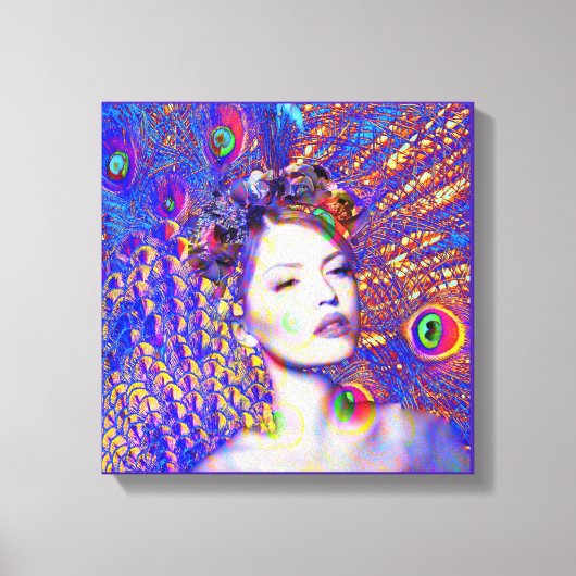 Peacock Dance Canvas Afdruk (Voorkant)