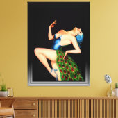 Peacock Dancer van Earle Kulp Bergey Canvas Afdruk (Insitu (Woonkamer))